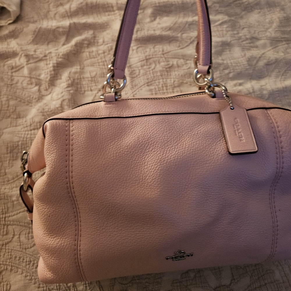 Coach Blush Pink Leather Satchel - Picture 13 of 14